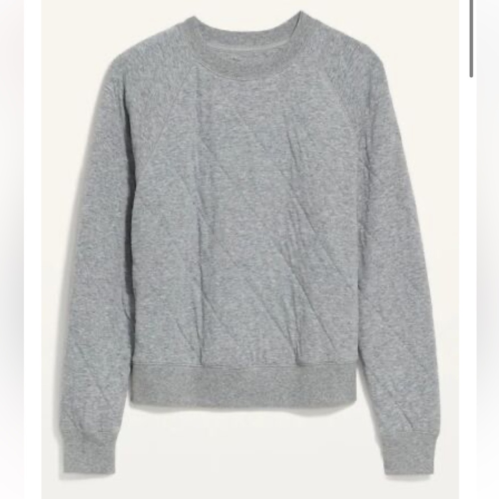 Old Navy Quilted Tunic Sweatshirt 4X Gray Long Sleeve Womens Plus Size Cozy